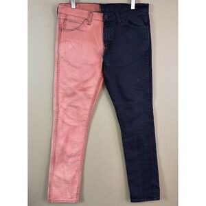 VTG Y2K Levis 510 Dip Dyed LTD Edition Color Block Black/Orange 33x32 Jeans